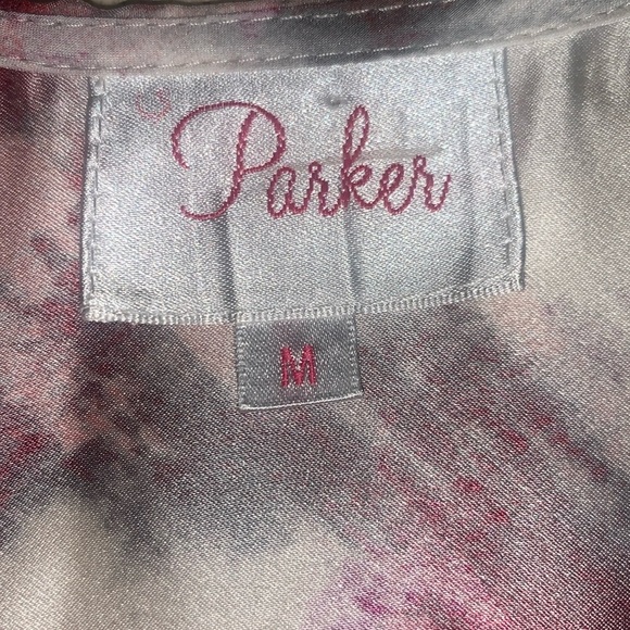 PARKER modern romantic ruffled silk dress, hi-lo, ruffles, sleeveless. M EUC - Picture 13 of 17